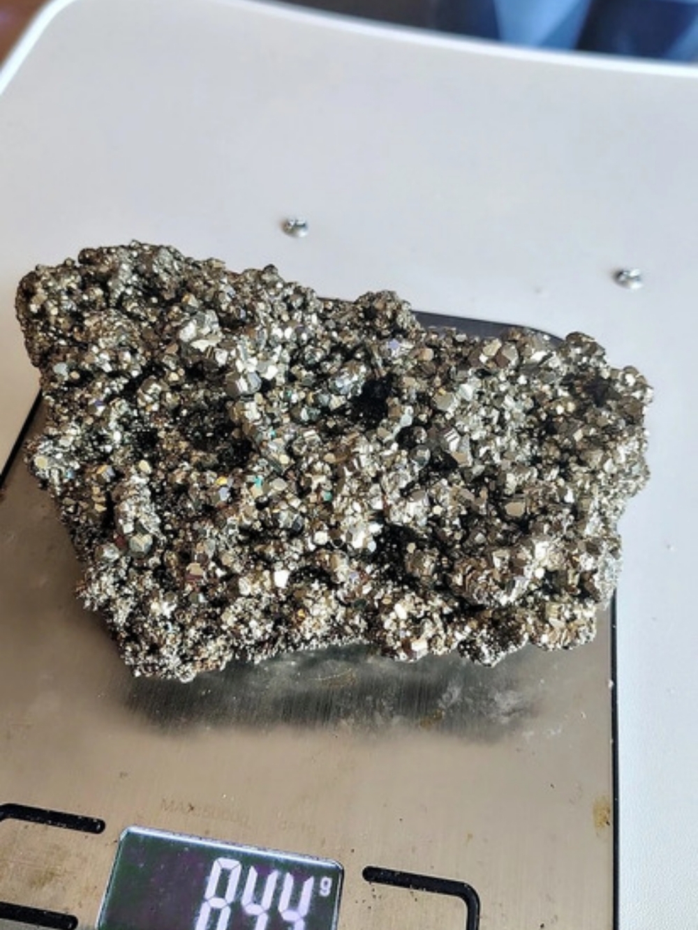Large Raw Pyrite Crystal Cluster - High Luster Fool's Gold Specimen 844g